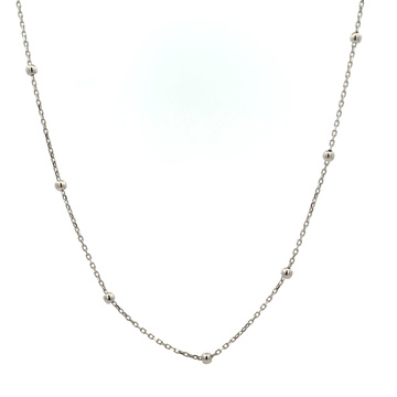 Bílé zlato řetízek s kuličkami 42+3cm